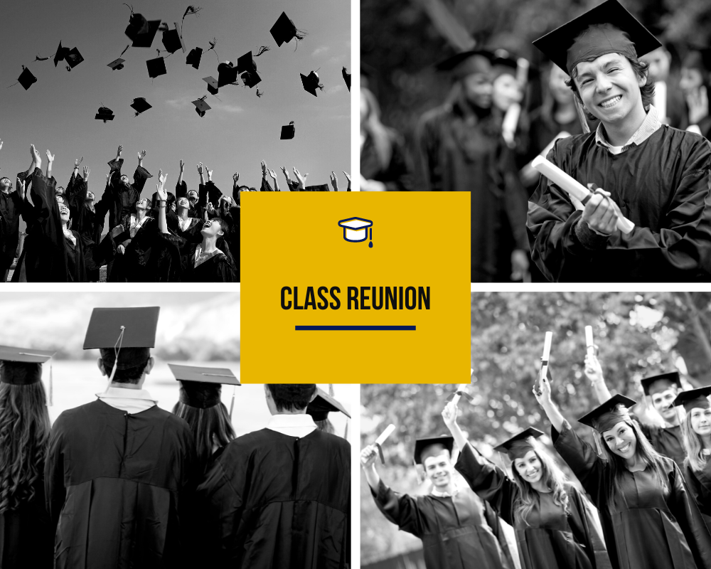 photos of graduates with words class reunion